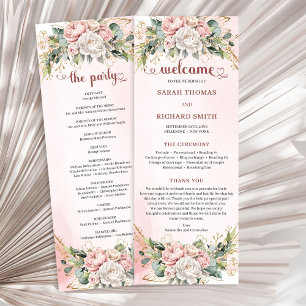 Feminine Rose Gold Flowers Eucalyptus Program