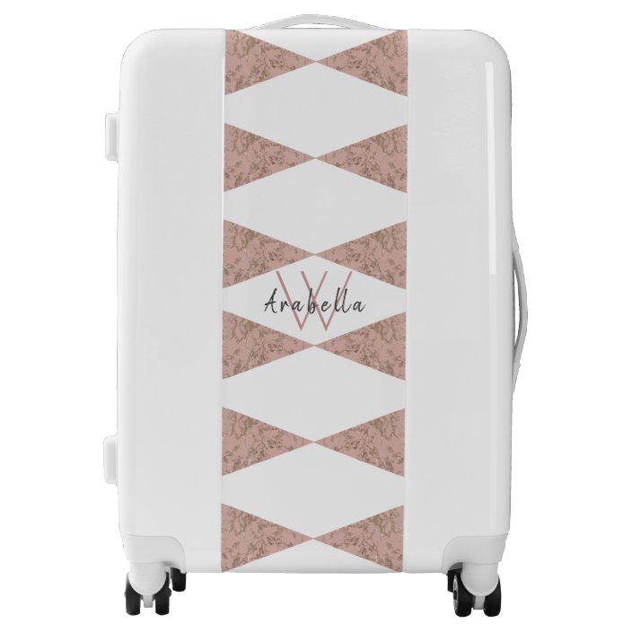 rose gold marble luggage