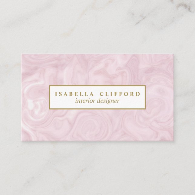 Feminine rose gold marble | next appointment card (Front)