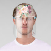 Feminine Rustic Floral Bouquet with Your Name Face Shield (Insitu)