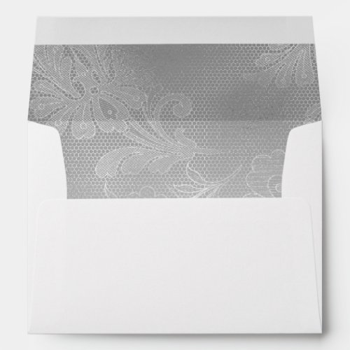 Feminine Silver Lace Envelope