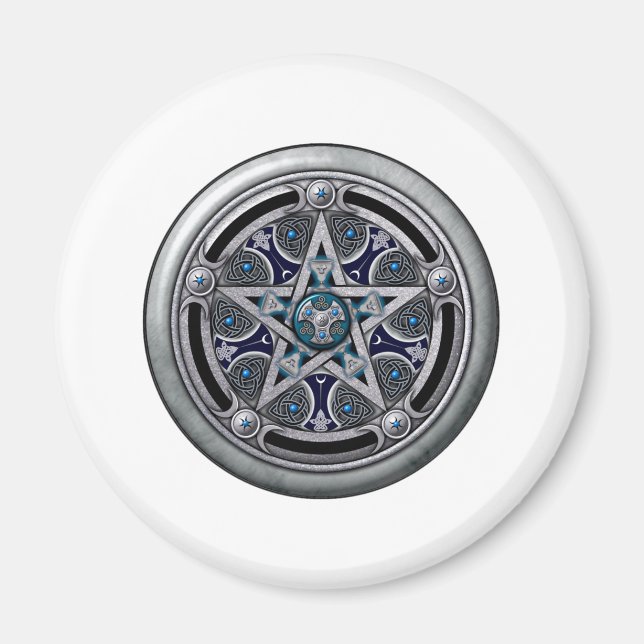 Feminine Silver Pagan Pentacle Magnet (Front)