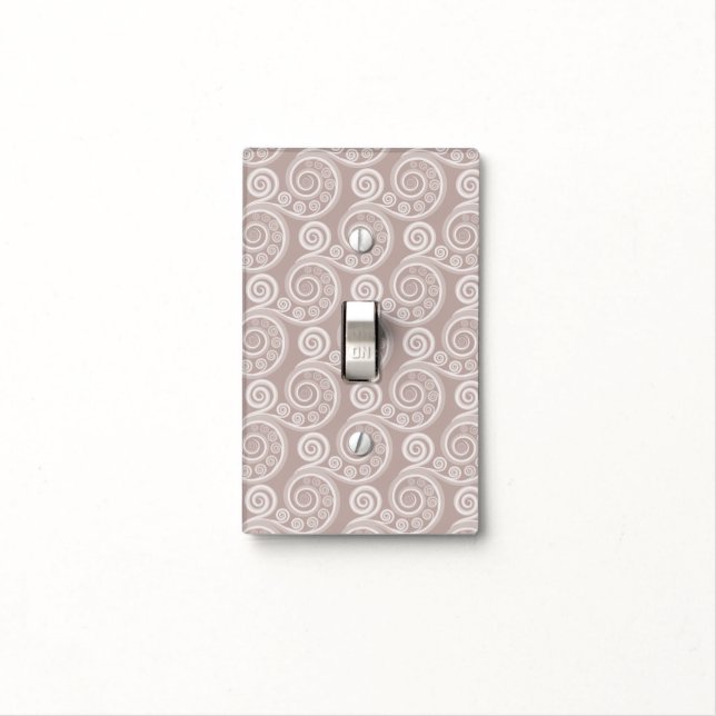 Feminine Silver-Pink Swirl Light Switch Cover (In Situ)