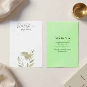 Feminine Soft Foliage Hair Silhouette Card