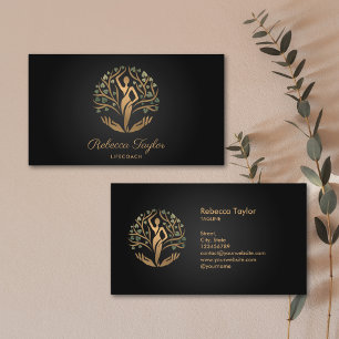 feminine spiritual woman life coach tree of life business card
