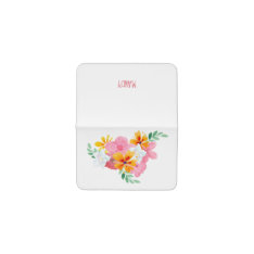 Feminine Spring Florals Pink Yellow Card Holder at Zazzle