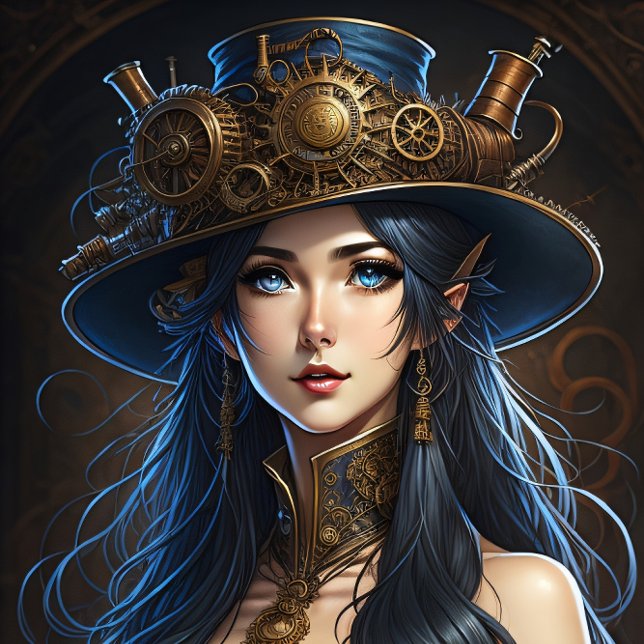 Feminine steampunk woman v15 tissue paper Decoupag (Creator Uploaded)