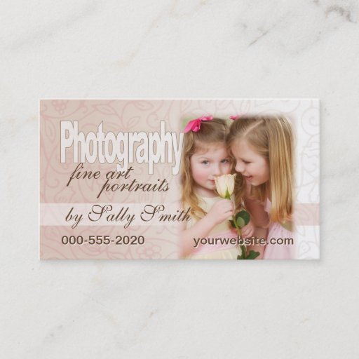 Customizable Feminine Swirls Business Card Template