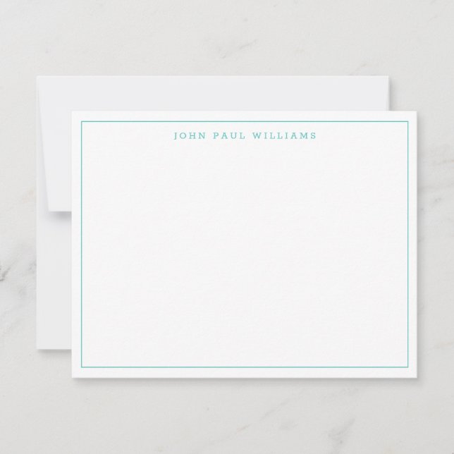 Feminine Tiffany Modern Professional Thin Border Note Card (Front)