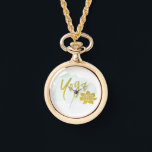 *~* Feminine Trendy Gold Glitter Yoga Lotus Watch<br><div class="desc">*Feminine Beautiful Peaceful Modern Yoga typography and lotus girly chic sparkling glitter wrap around watch with a copper gold metal and leather band and a white watch face.* If you find yourself attracted to this powerful gold glitter Yoga and gold glitter lotus watch... . trust it. No need to understand...</div>