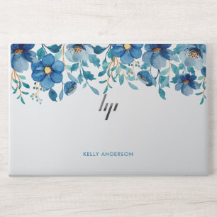 Feminine Trendy Monogrammed Botanical  HP Laptop Skin