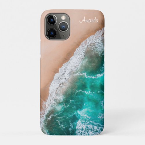 Feminine Tropical Beach Background iPhone 11 Pro Case