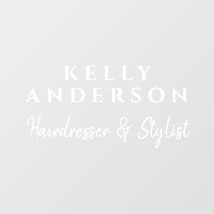 Feminine Typography Business Name Hairdresser Window Cling