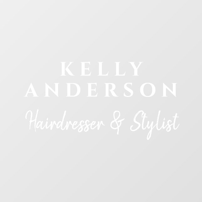 Feminine Typography Business Name Hairdresser  Window Cling (Sheet)