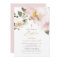 Feminine Watercolor Blush Flowers Girl Baptism