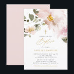 Feminine Watercolor Blush Flowers Girl Baptism Invitation<br><div class="desc">Invite family and friends with this elegant blush pink invitation. This baptism invitation feature watercolor illustrations of blush pink flowers and foliage with an elegant script. This floral invitation will be perfect for spring and garden baptisms. Personalize by adding your event details. You can further personalize the back of the...</div>