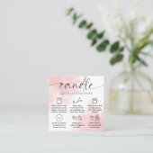 Feminine Watercolor Candle Care Instructions Square Business Card (Standing Front)