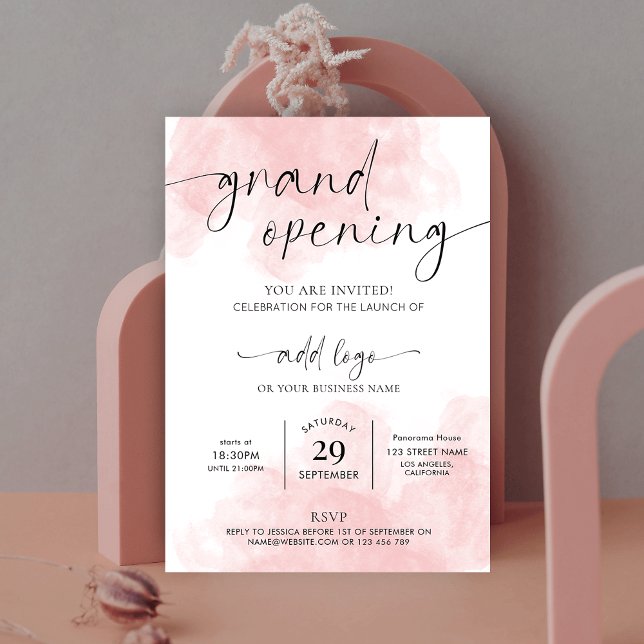 Feminine Watercolor Elegant Salon Opening Event Invitation (Creator Uploaded)