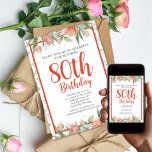 Feminine Watercolor Floral 80th Birthday Party Invitation<br><div class="desc">Celebrate a milestone with our 80th birthday party invitation! This elegantly designed invitation will set the tone for a memorable event. The high-quality paper and printing ensure that your guests will be impressed with the attention to detail. The invitation includes all the essential details for you to customize, such as...</div>