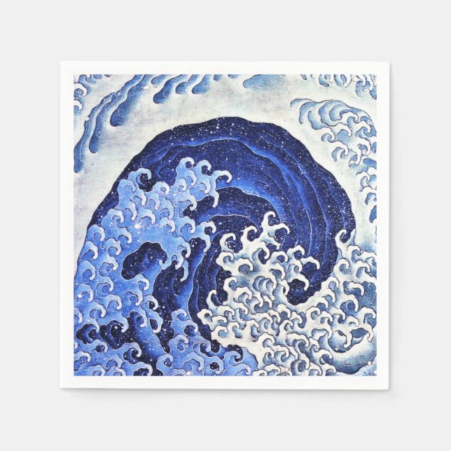 Feminine Wave by Hokusai Napkins (Front)