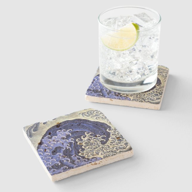 Feminine Wave | Hokusai | Stone Coaster (Side)