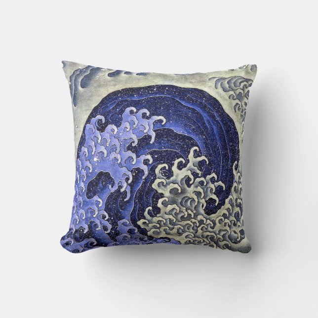 Feminine Wave | Hokusai | Throw Pillow (Front)