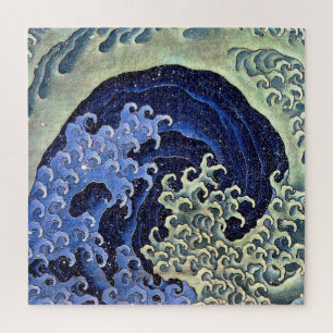 Feminine Wave Japanese Antique Katsushika Hokusai Jigsaw Puzzle