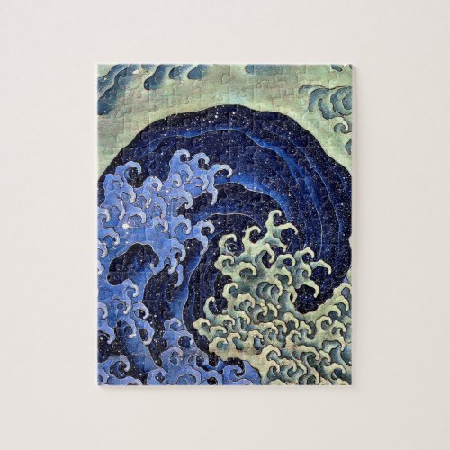 Feminine Wave Japanese Vintage Katsushika Hokusai Jigsaw Puzzle