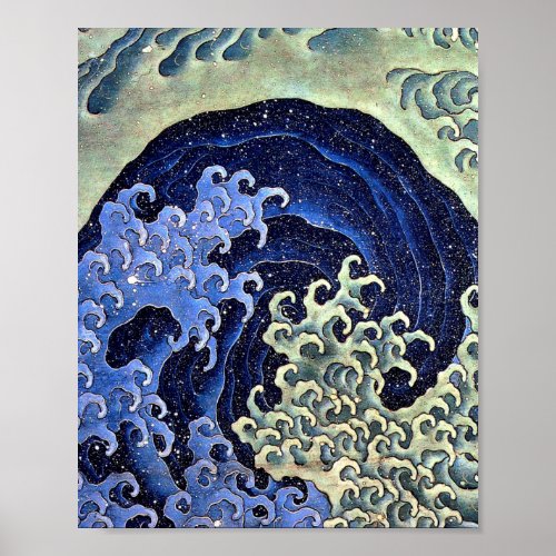 Feminine Wave Japanese Vintage Katsushika Hokusai Poster