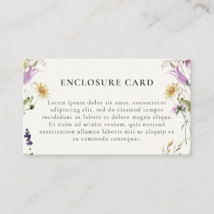Feminine Wildflower Bridal Shower Enclosure Card
