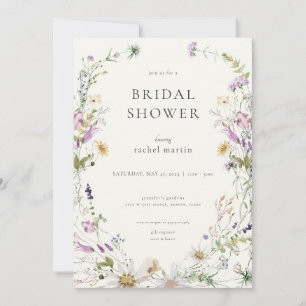 Feminine Wildflower Bridal Shower Invitation