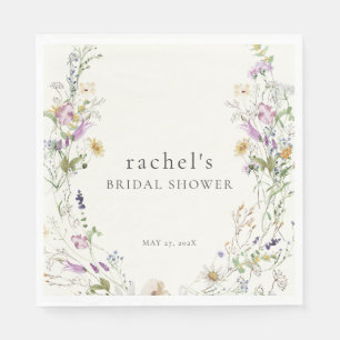 Feminine Wildflower Bridal Shower Napkins