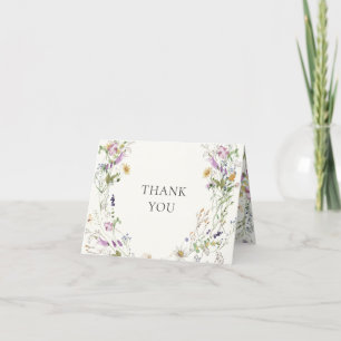 Feminine Wildflower Bridal Shower Thank You Card