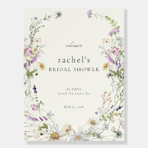 Feminine Wildflower Bridal Shower Welcome Sign