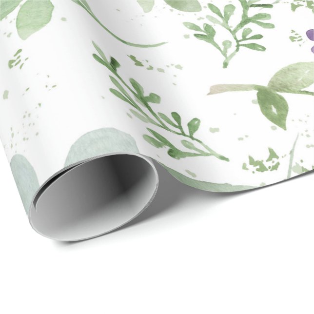 Feminine Wrapping Paper greenery & lavender (Roll Corner)