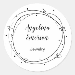 Feminine Wreath Handmade Jewelry Classic Round Sticker