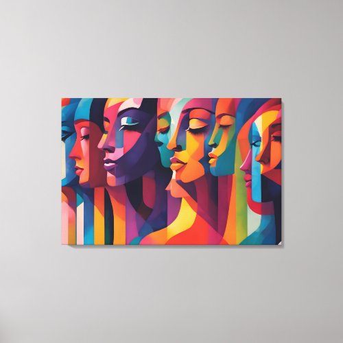 Feminism abstract art concept of woman several  canvas print