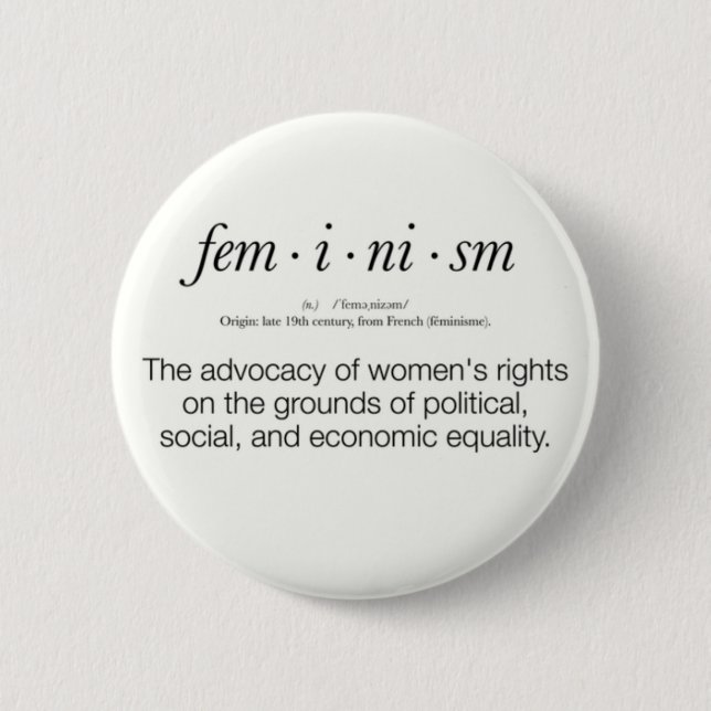 Feminism Definition Button (Front)