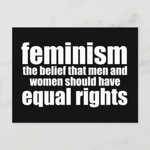 Feminism Definition Equal Rights for Women Postcard