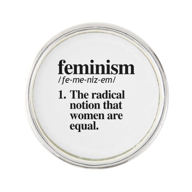 Feminism Definition Lapel Pin (Front)