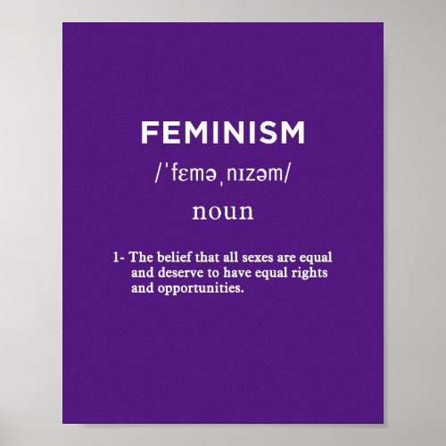 feminism definition purple vertical poster