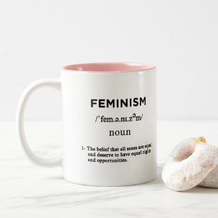 feminism definition Two-Tone coffee mug