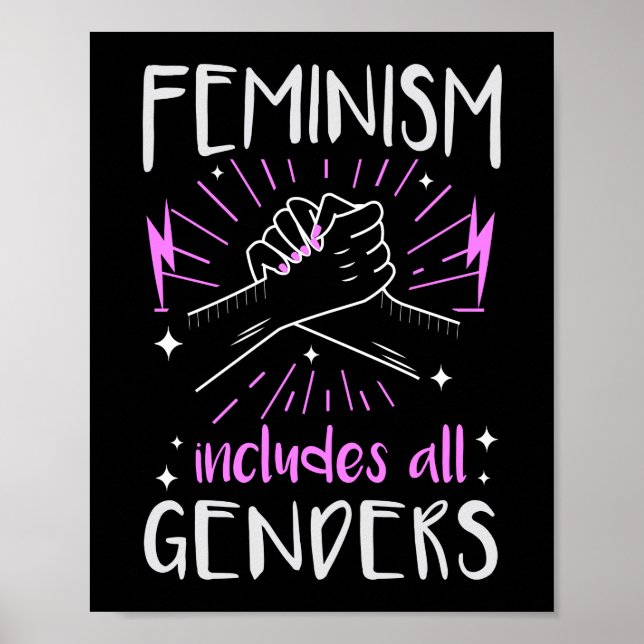 Feminism Includes All Genders Equality Poster (Front)