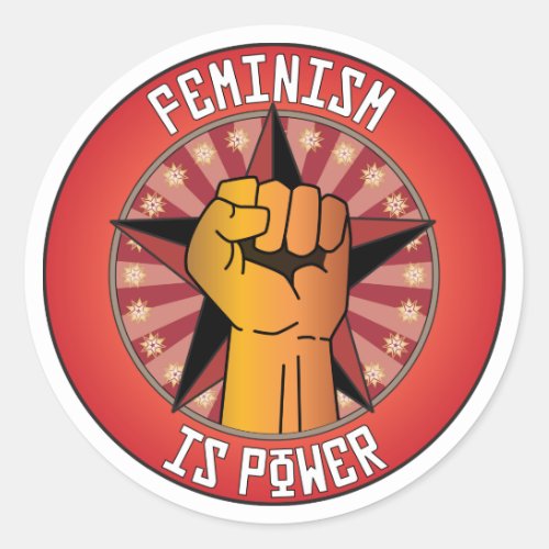Feminism Is Power Classic Round Sticker