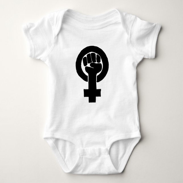 FEMINISM LOGO BABY BODYSUIT (Front)