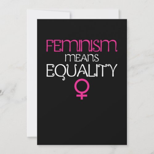 Feminism Means Equality Feminist Female Gift Invitation
