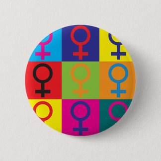 Feminism Pop Art Pinback Button