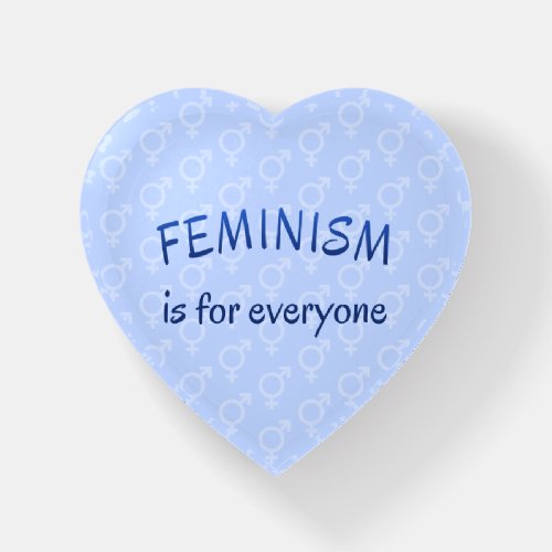 Feminism symbol blue pattern quote paperweight