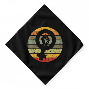 Feminism Symbol Design Retro Vintage, 70s 80s 90s Bandana