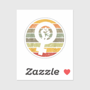 Feminism Symbol Design Retro Vintage, 70s 80s 90s Sticker